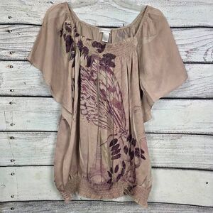 Christopher & Banks Butterfly Print Blouse L